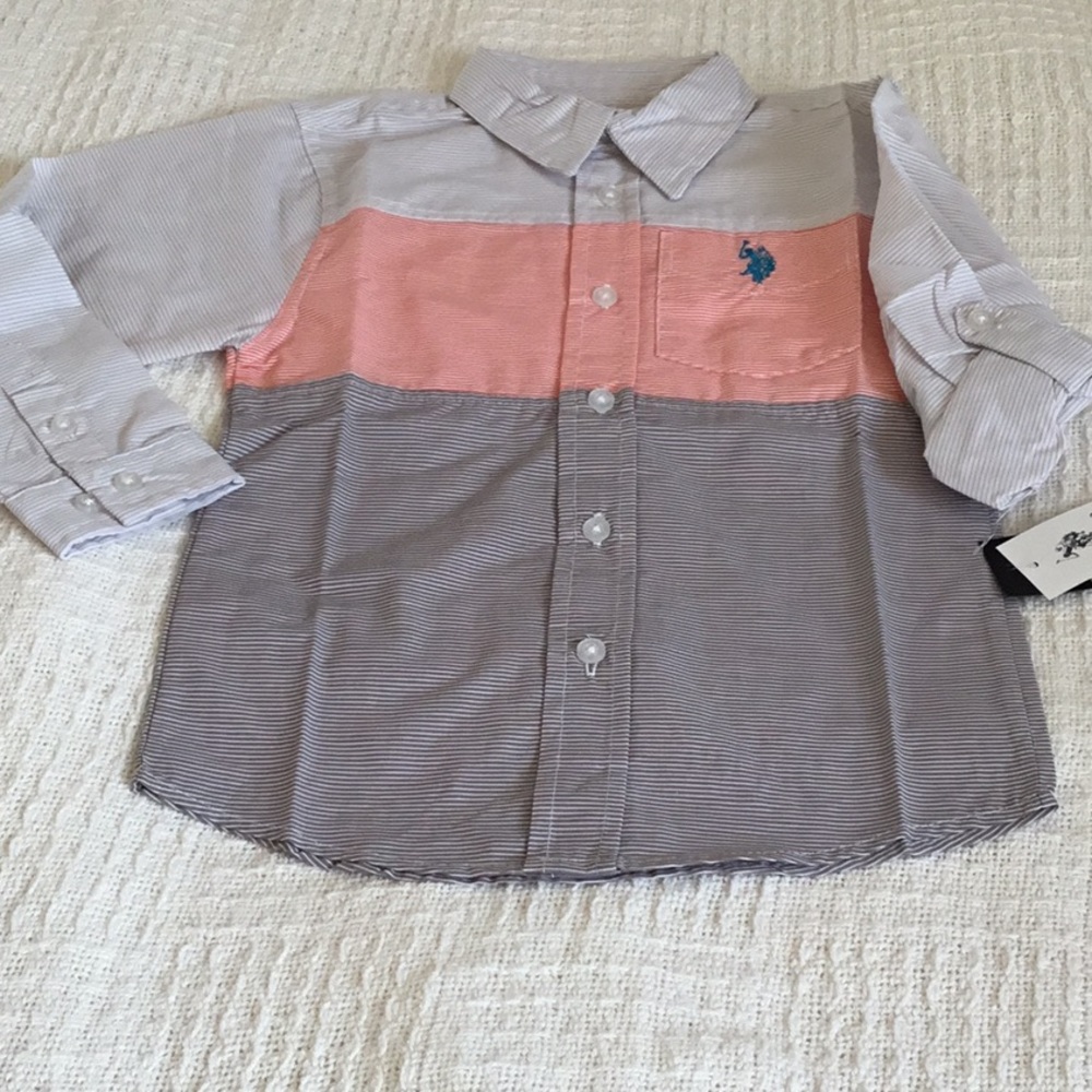 NWT. Boys size 5-6 long-sleeve button-up shirt